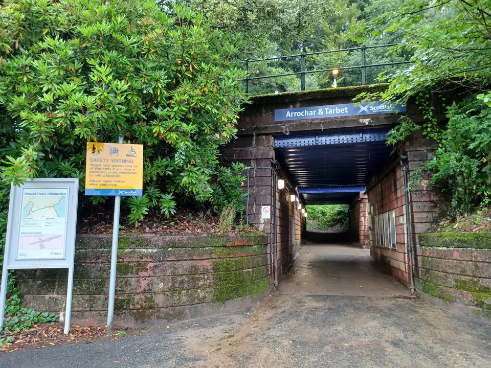 Arrochar and Tarbet railway station on the West Highland Line near Loch Long