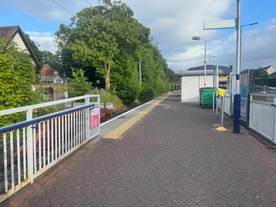 Balloch railway station platform where trains from Glasgow end their journey