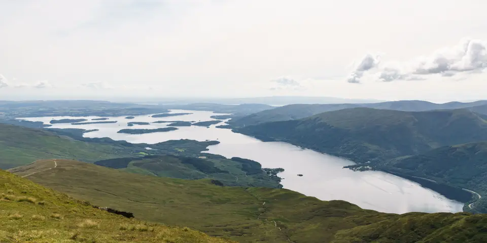 Loch Lomond seen looking south from the summit of Ben Lomond